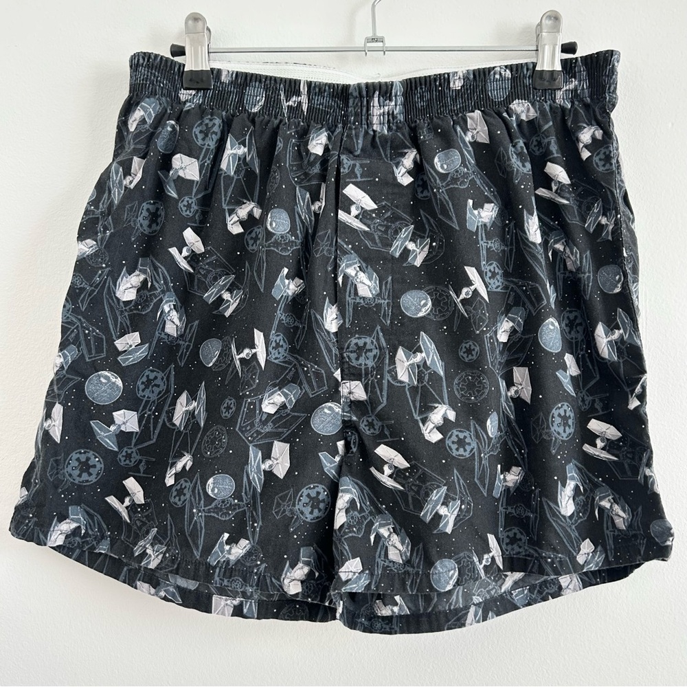 Disney Parks Star Wars Death Star Tie Fighter Print Boxers in Black size Medium
